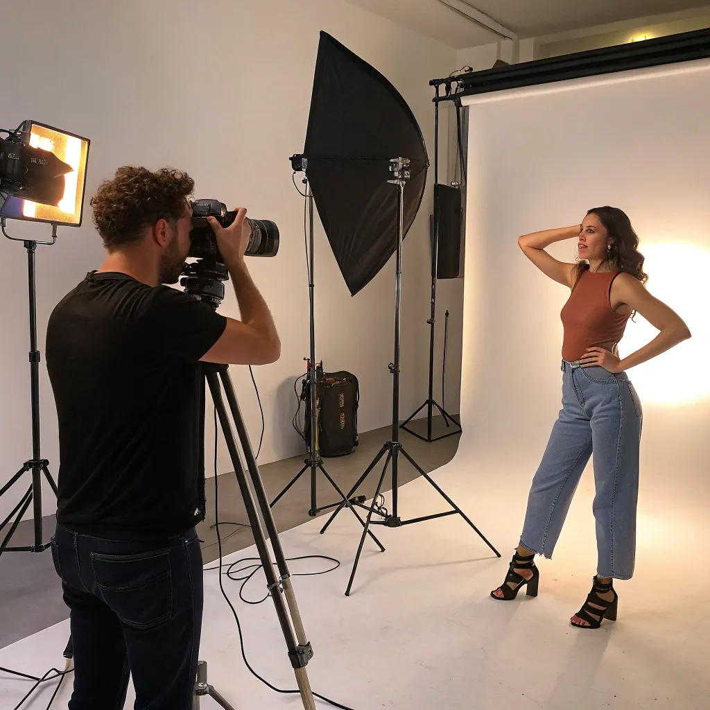 Professional photography session in progress